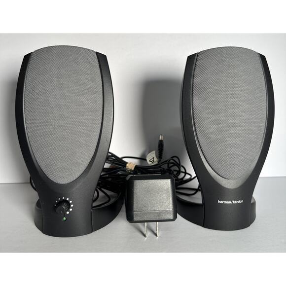 Harman Kardon HK206 Computer Speakers with AC Adapter TESTED-EXCELLENT - Picture 1 of 11